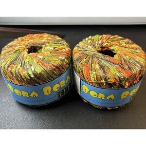 Bora Bora Filati FF Eyelash Fuzzy Ribbon - Multi Color - Italy - 485 LOT OF 2